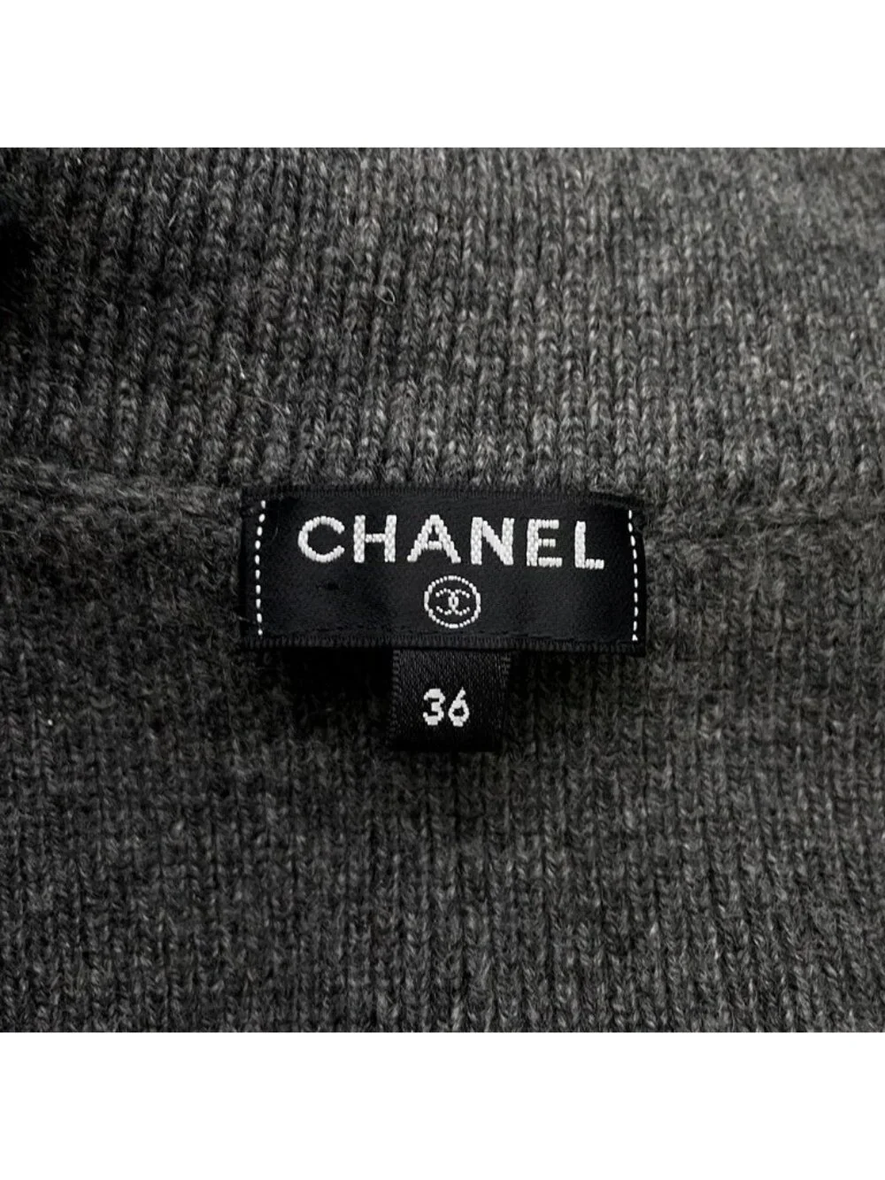 Chanel Dress Knit CC Logo Cashmere 36